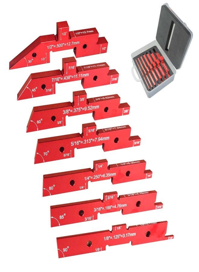 HFS(R) Router Table Setup Bars Setup Blocks Height Gauge Set Aluminum Alloy for Table Saw Woodworking 7pcs Inch Set - Image 1
