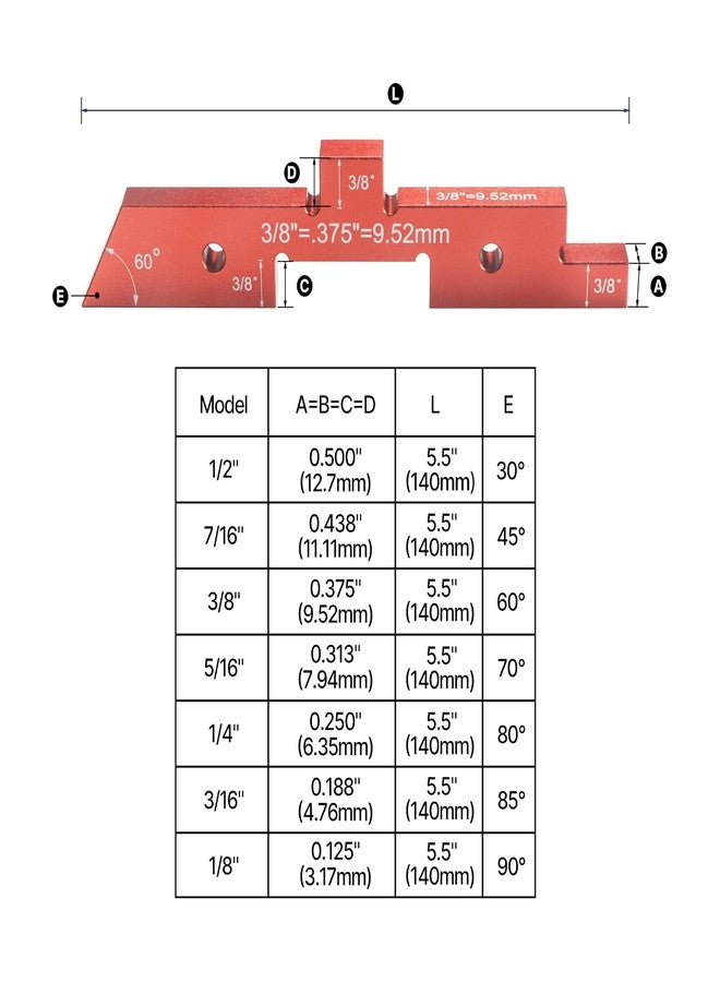 HFS(R) Router Table Setup Bars Setup Blocks Height Gauge Set Aluminum Alloy for Table Saw Woodworking 7pcs Inch Set - Image 2