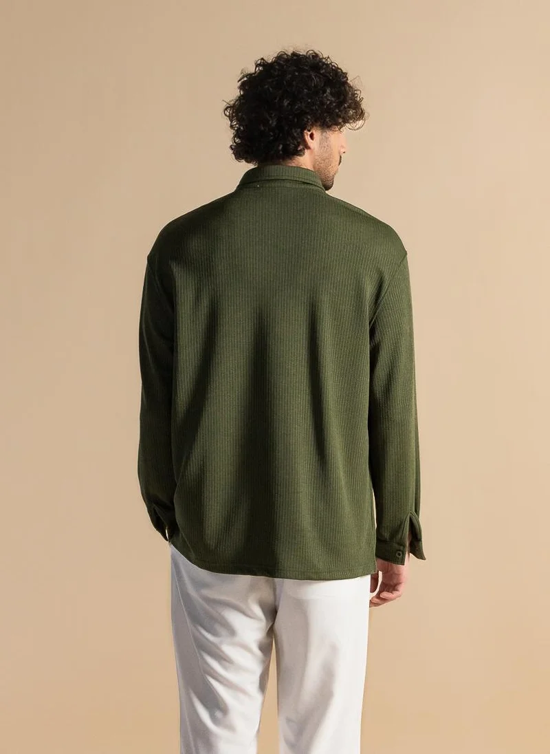 SHAPES TEXTURED STRETCHY SHIRT