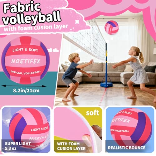 Noetifex Soft Volleyball-Super Soft Fabric Light Volleyball for Indoor Practice Safe and Quiet Kids Youth Beginners House Yard Training Practice Games(Deflated) - Image 5