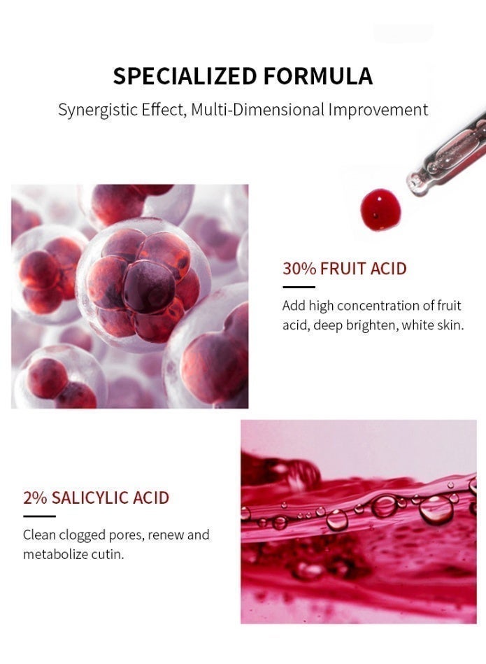 MOOYAM 30% AHA 2% BHA Peeling Solution 30ml, 10-Minute Exfoliating Peel, Improves Rough Skin, Removes Dead Skin, Unclogs Pores, Conditions Acne, Boosts Keratin Metabolism, Brightens Skin, Reduces Blackheads 30ml - Image 3