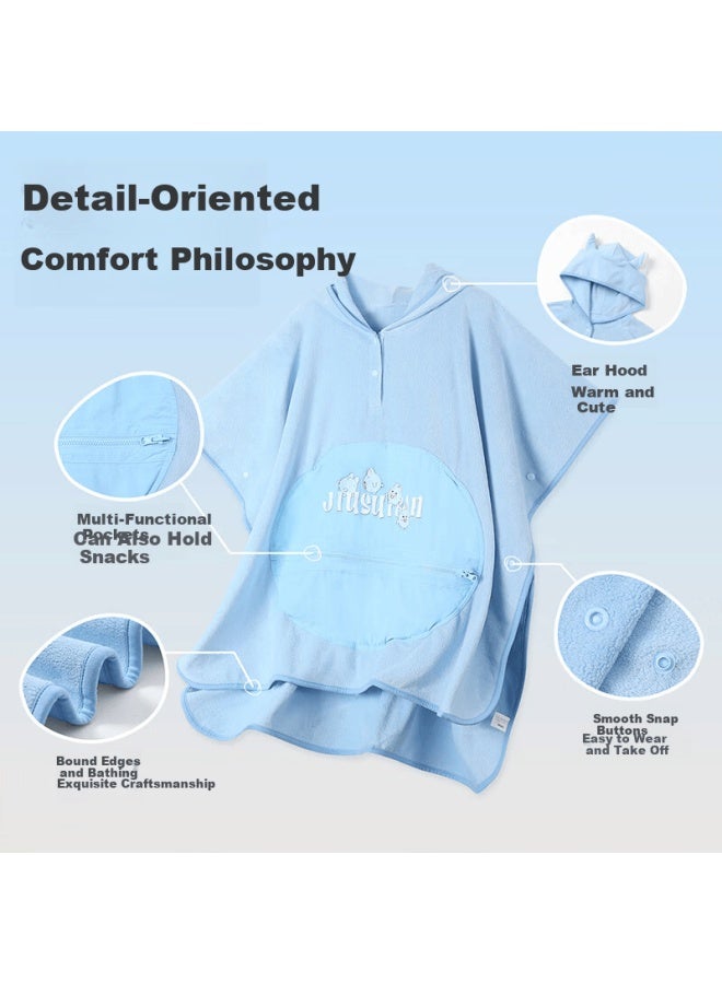 Long time companion Jiusuibian Kids Bathrobe Uni Children's Class A Absorbent Fleece Hooded Bath Towel Portable Toddler Beach Swimming Bath Towel - Image 3