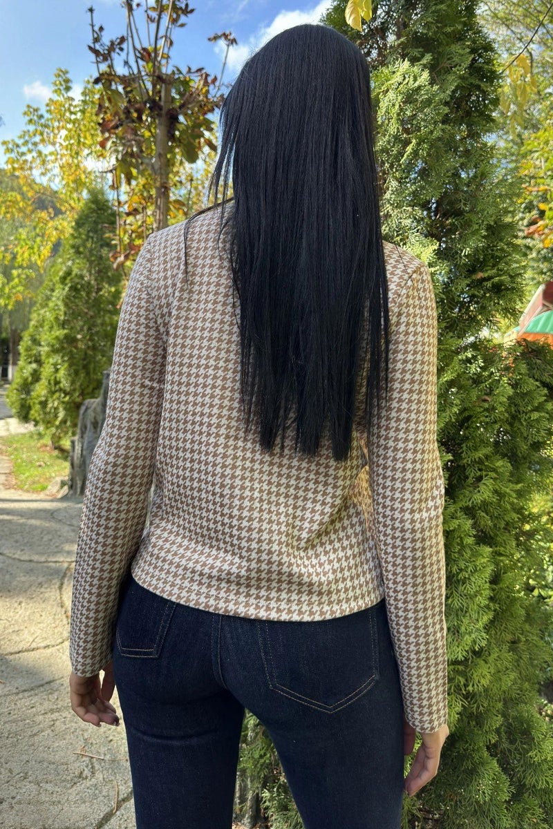 Weshaya Jacket Women Brown-Ecru - Image 3