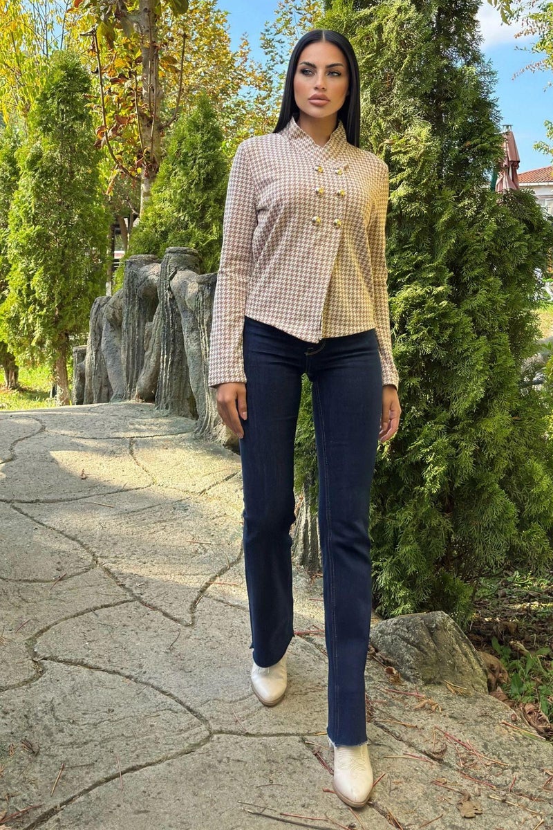 Weshaya Jacket Women Brown-Ecru - Image 2