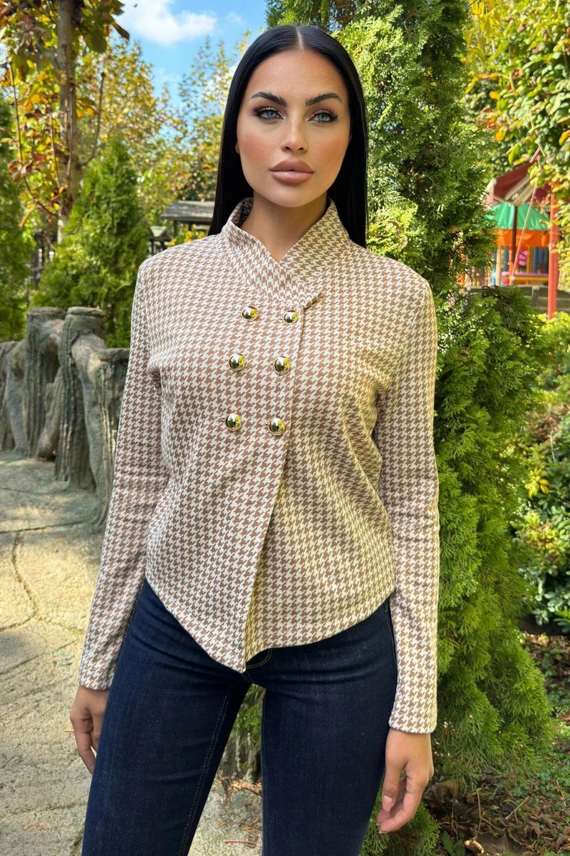 Weshaya Jacket Women Brown-Ecru - Image 4