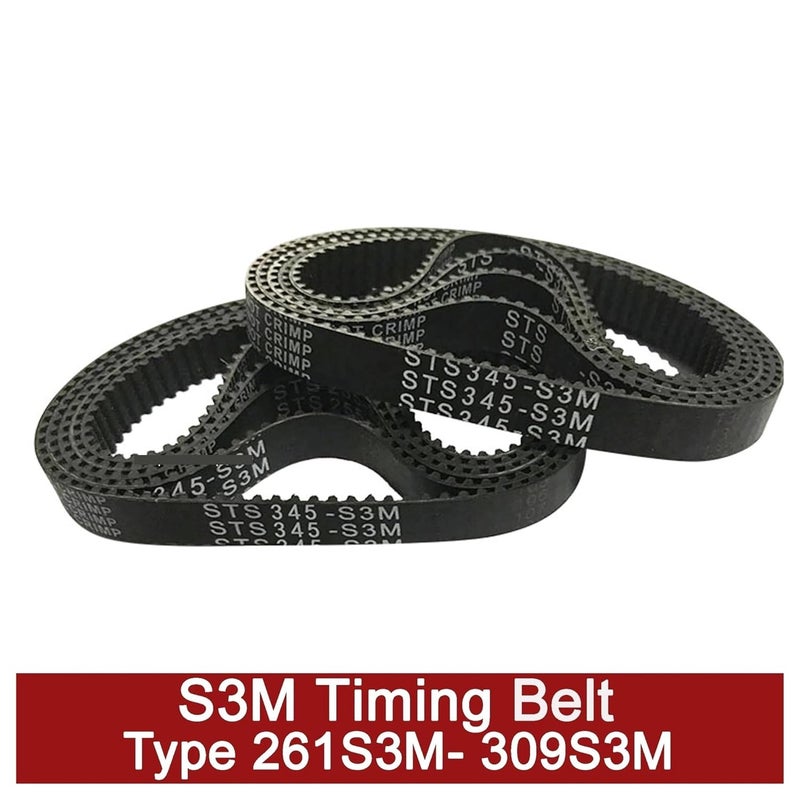 2 قطعة من حزام التوقيت S3M بالأبعاد 261، 267، 270، 276، 282، 285، 291، 297، 300، 309 مم، من نوع S3M ذو الحلقة المغلقة ومصنوع من المطاط، حزام تزامني قابل للقطع بأي طول مرغوب فيه، ماركة Joyful (S3M-291، 97 سنًا، سمك 9 مم). - Image 2