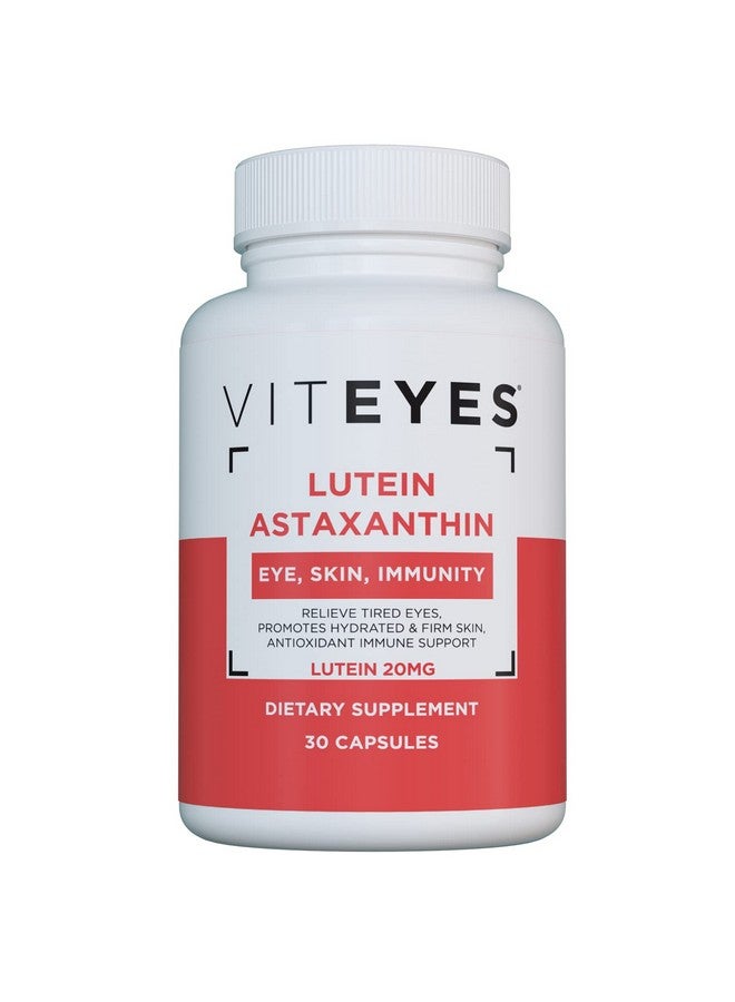 Viteyes Lutein & Astaxanthin Relieve Eye Fatigue Hydrate & Firm Skin Blue Light Protection Immune Support 20 Mg Lutein 4 Mg Astaxanthin Eye Vitamins Doctor Trusted Brand 30 Capsules - Image 2