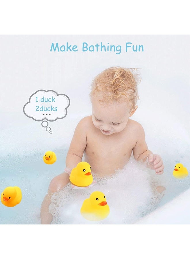 20Pcs Mold Free Yellow Rubber Ducks Waterproof Bath Duck Toys for Toddlers Boys Girls, No Hole Yellow Ducky in Bulk Baby Shower Toy Birthday Party Favors Gift Classroom Summer Beach Pool Party Games - Image 2