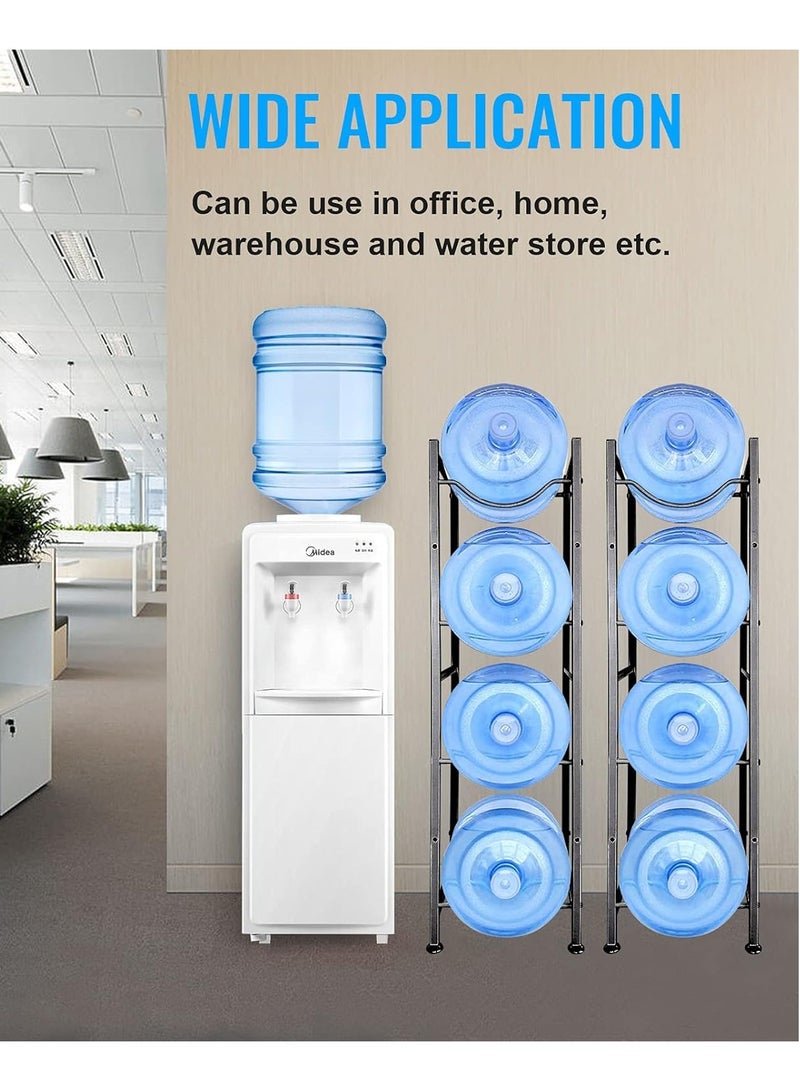 جيهام حامل تخزين زجاجات المياه عالي التحمل مكون من 4 طبقات - يحمل 4 زجاجات سعة 5 جالون - متين وسهل التجميع حامل زجاجة مياه للمنزل والمكتب وصالة الألعاب الرياضية - Image 3