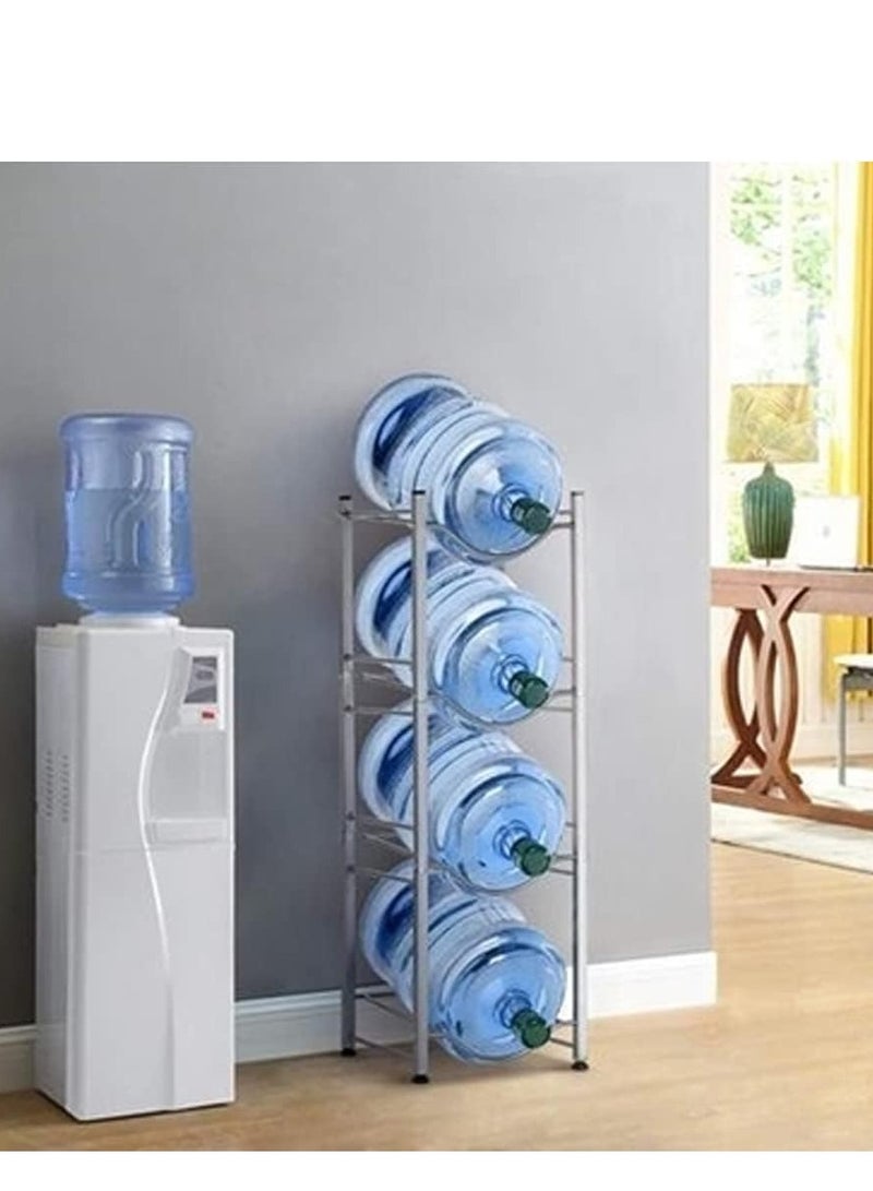 جيهام حامل تخزين زجاجات المياه عالي التحمل مكون من 4 طبقات - يحمل 4 زجاجات سعة 5 جالون - متين وسهل التجميع حامل زجاجة مياه للمنزل والمكتب وصالة الألعاب الرياضية - Image 2