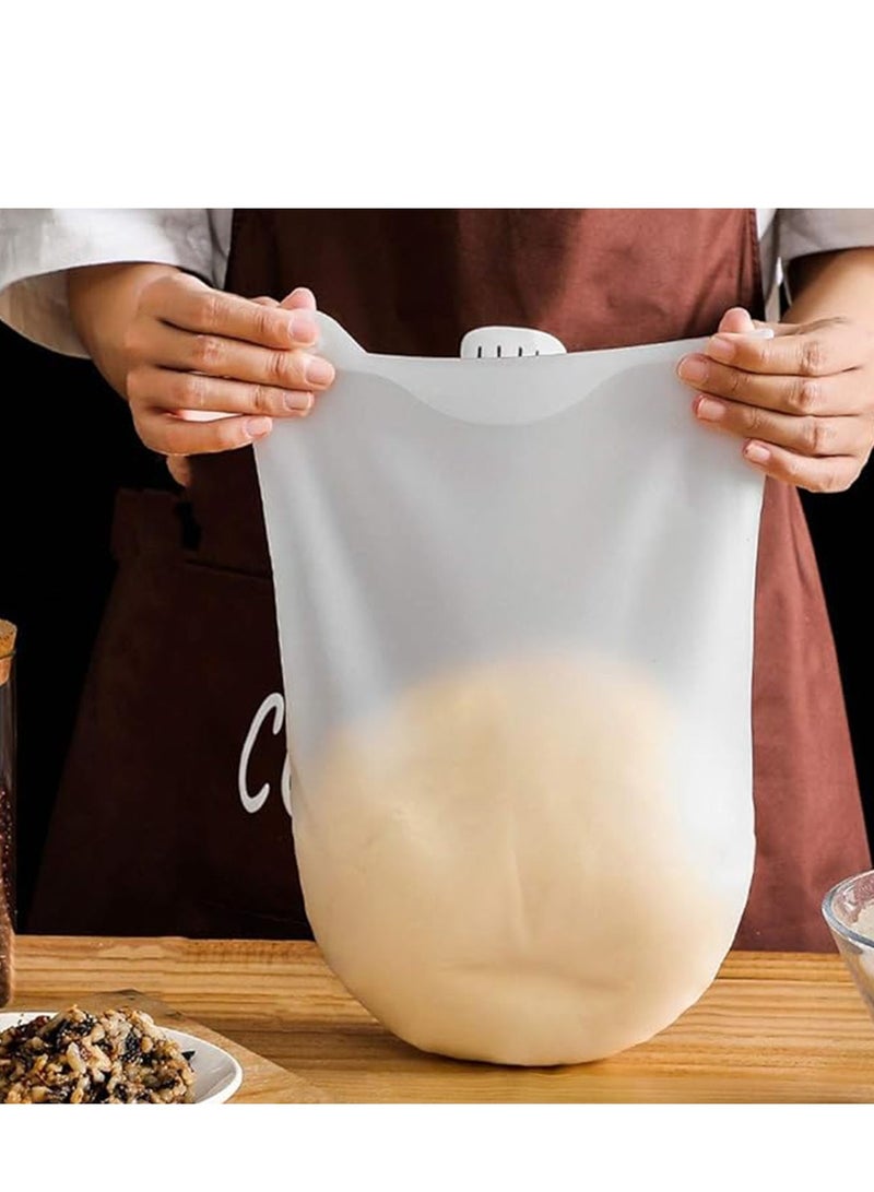 3 Piece Silicone Dough Bag, Reusable Kneading Dough Bag Thickened Dough Mixer Bag Improve Multifunctional Dough Mixer for Bread Making Cooking Tool Easy to Wash Flour Mixing Bag (8.07*10.23inch) - Image 1
