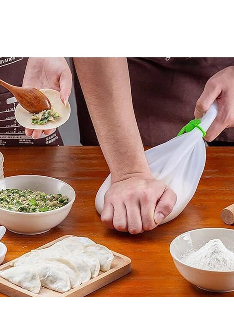 3 Piece Silicone Dough Bag, Reusable Kneading Dough Bag Thickened Dough Mixer Bag Improve Multifunctional Dough Mixer for Bread Making Cooking Tool Easy to Wash Flour Mixing Bag (8.07*10.23inch) - Image 5