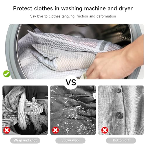 GOGOODA Mesh Laundry Bag for Delicates Set of 2 Lingerie Bags for Washing Machine Great for Laundry, Hosiery, Blouse, Underwear, Pantyhose, Socks(Set of 2) - Image 5