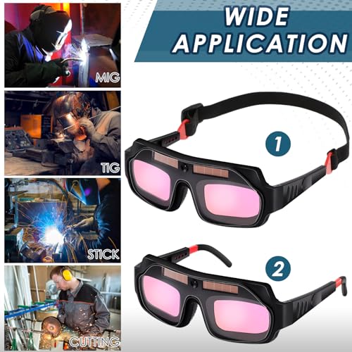 Tellegloww 1 Set Welding Glasses Solar Welding Goggles Auto Darkening Welder Glasses Mask Helmet with Replacement Lenses(Ordinary Lenses) - Image 5