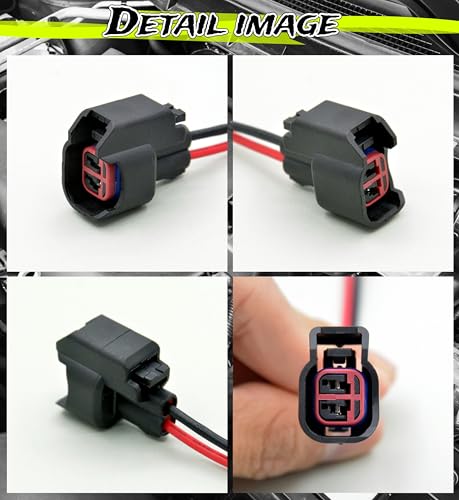 ALFOCI 8 PCS Fuel Injector Pigtail Connector Plug Wire EV6, Compatible with Ford Mustang F150 F250 Crown Victoria - Image 2