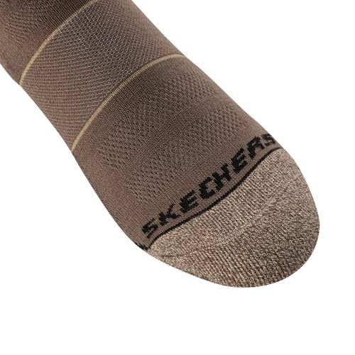 Skechers Men's 6 Pack Work Crew Socks, Medium Brown, 10-13 - Image 4