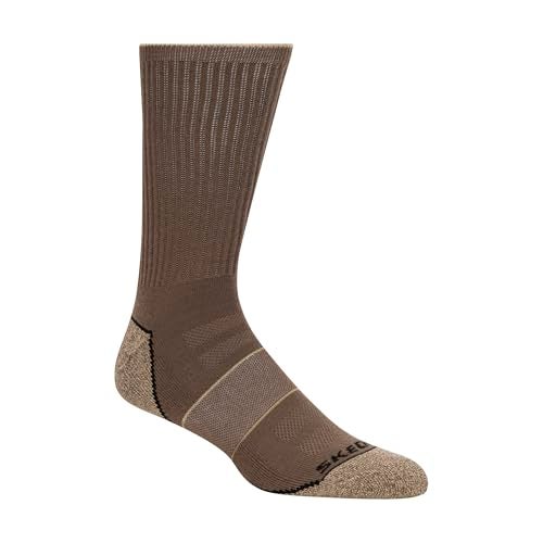 Skechers Men's 6 Pack Work Crew Socks, Medium Brown, 10-13 - Image 2