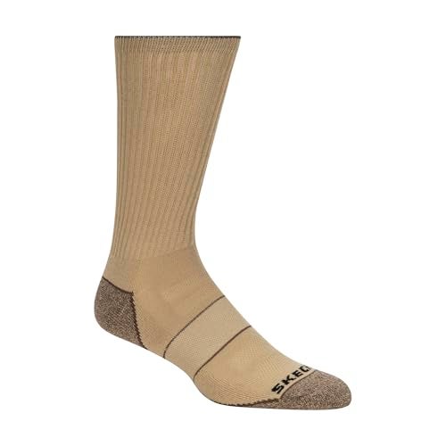 Skechers Men's 6 Pack Work Crew Socks, Medium Brown, 10-13 - Image 3
