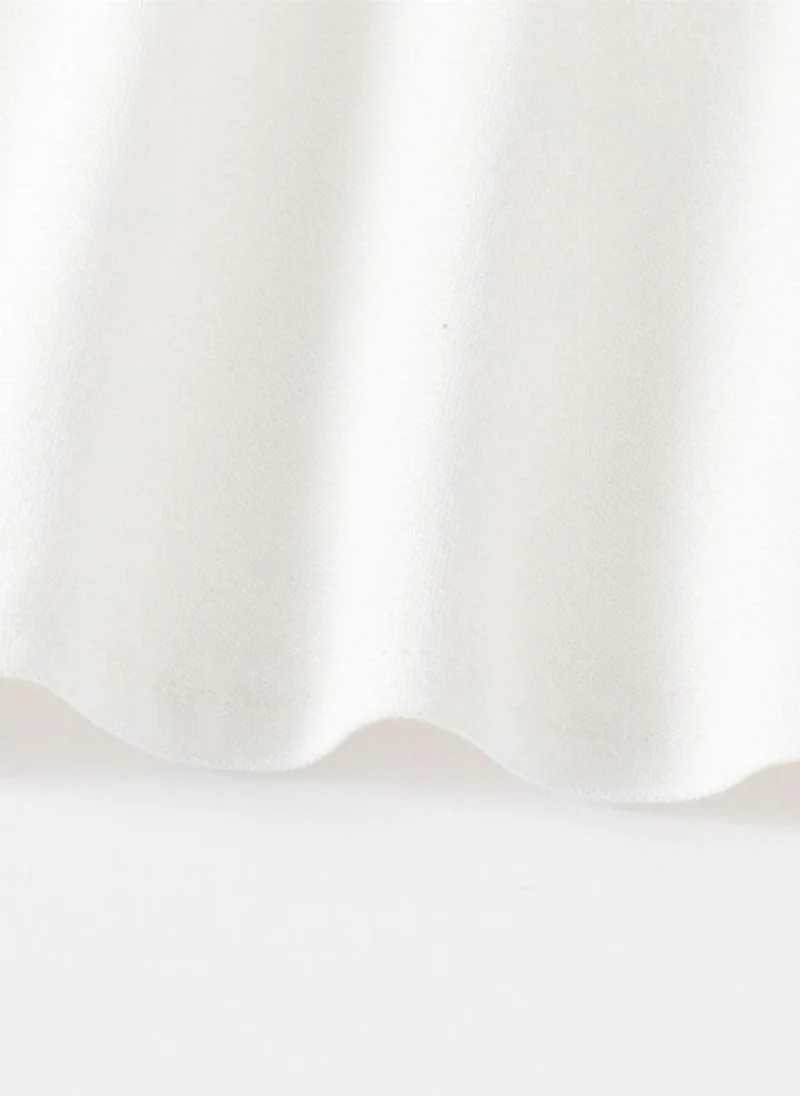YUNIQEE White Polo Collar Cotton T-shirt