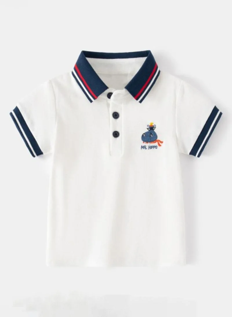 YUNIQEE White Polo Collar Cotton T-shirt
