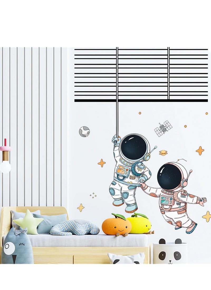Excefore Astronaut Wall Stickers, Space Flight Cosmic Decals DIY Removable Large Art Decoration, Peel and Stick, for Kids Baby Nursery Living Room Bedroom Sofa TV Background Decorations  - Image 3