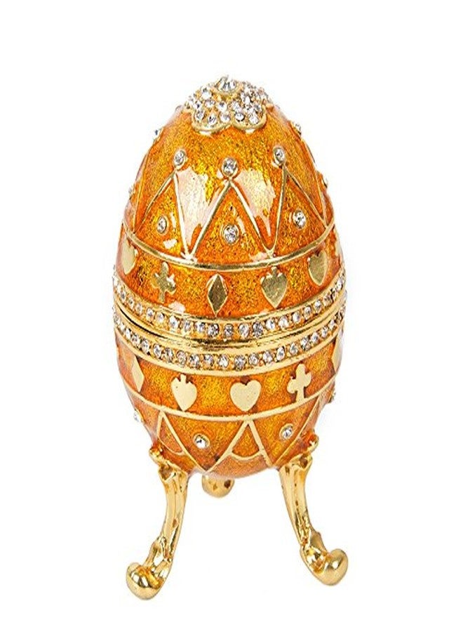 QIFU Hand Painted Small Easter Egg Style Enamel Trinket Box Unique Gift for Family - Image 1