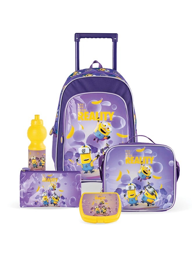 يونيفرسال مجموعة صناديق يونيفرسال مينيونز إسكيب فروم رياليتي 5 في 1 مقاس 18 بوصة - Image 1