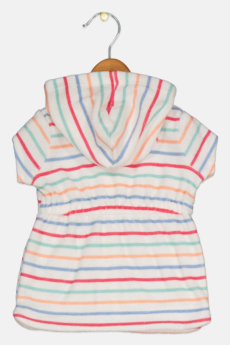 carter's هودي مخطط للبنات الصغار، أبيض - Image 2