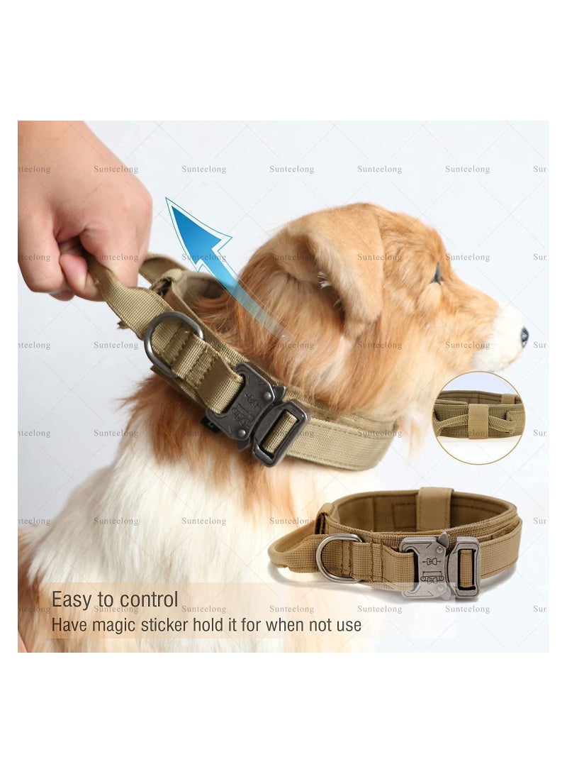 SOLARAE Tactical Dog Collars Adjustable Thick Nylon Dog with Handle for Dog Training Quick Release Heavy Duty Metal Buckle Military Collar for Small Medium Large - Image 2