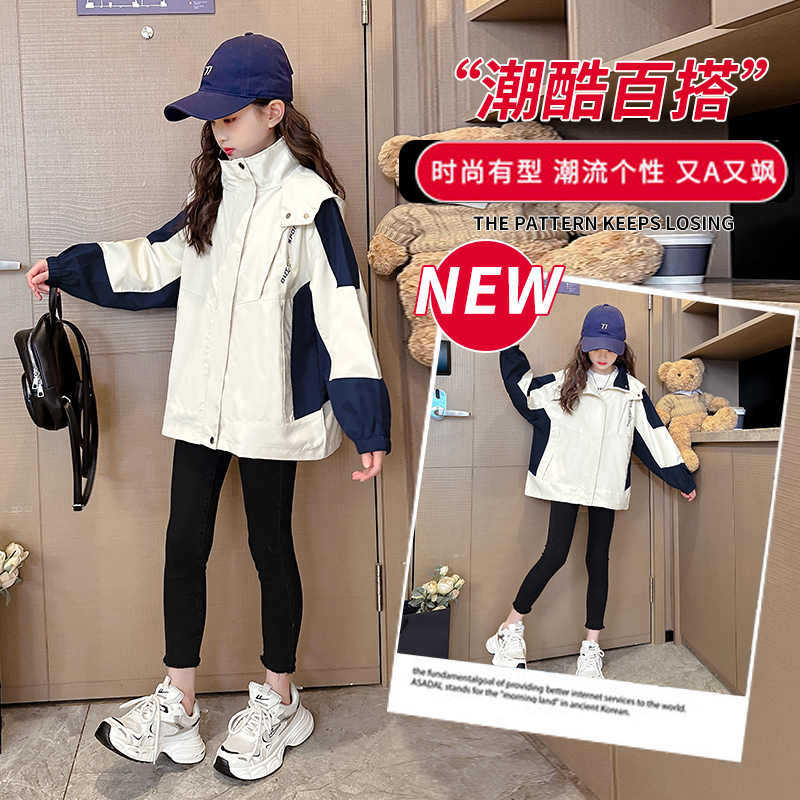 Girl'S Coat Spring Style Big Boy'S Rusk Clothes Children'S Top Girl'S Jacket Windbreaker - Image 4