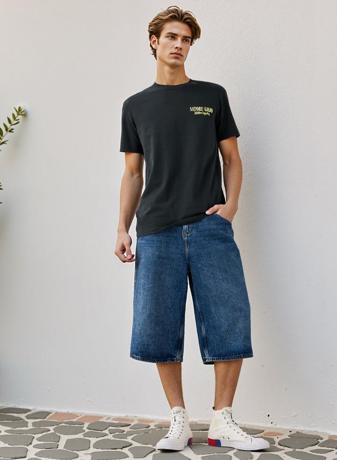 سبلاش فيڤ تيشيرت بياقة دائرية بطبعة ساتورو غوجو - Image 2