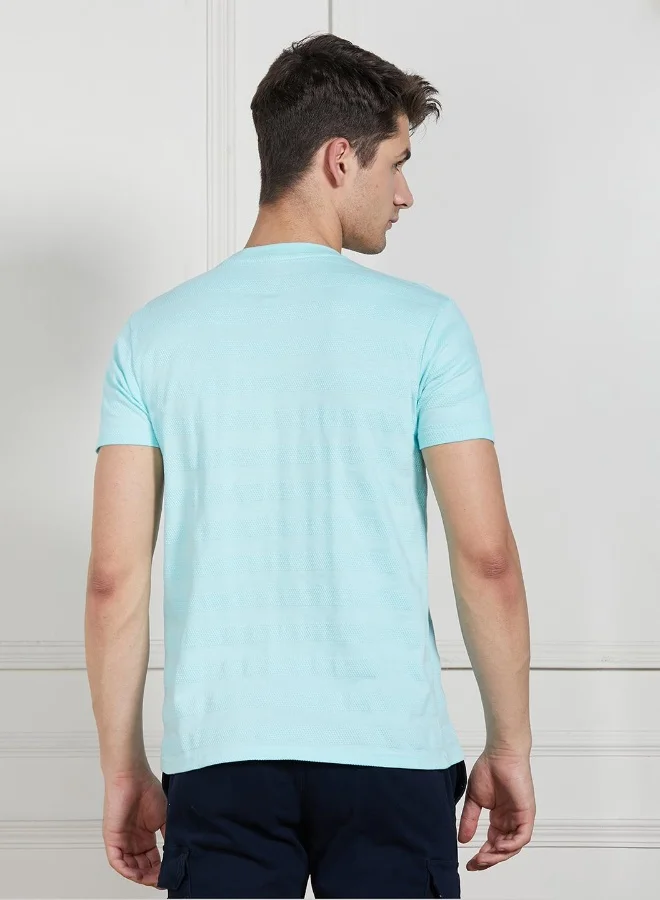 Dennis Lingo Regular Fit Light Blue Cotton T-Shirt Crew Neck