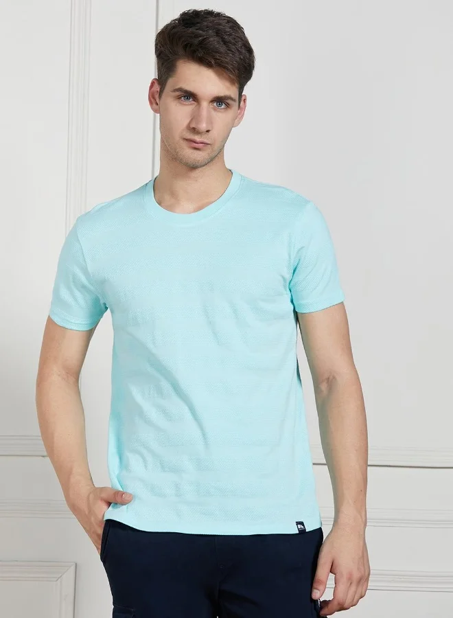 Dennis Lingo Regular Fit Light Blue Cotton T-Shirt Crew Neck