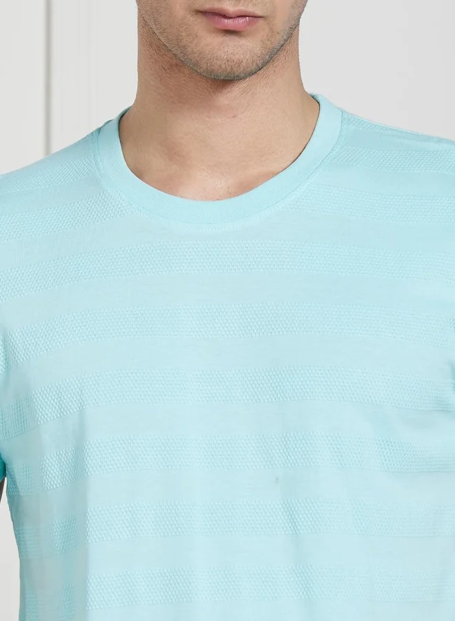 Dennis Lingo Regular Fit Light Blue Cotton T-Shirt Crew Neck