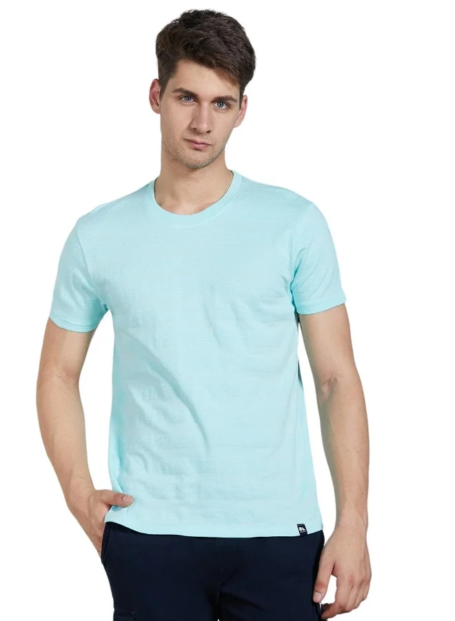 Dennis Lingo Regular Fit Light Blue Cotton T-Shirt Crew Neck