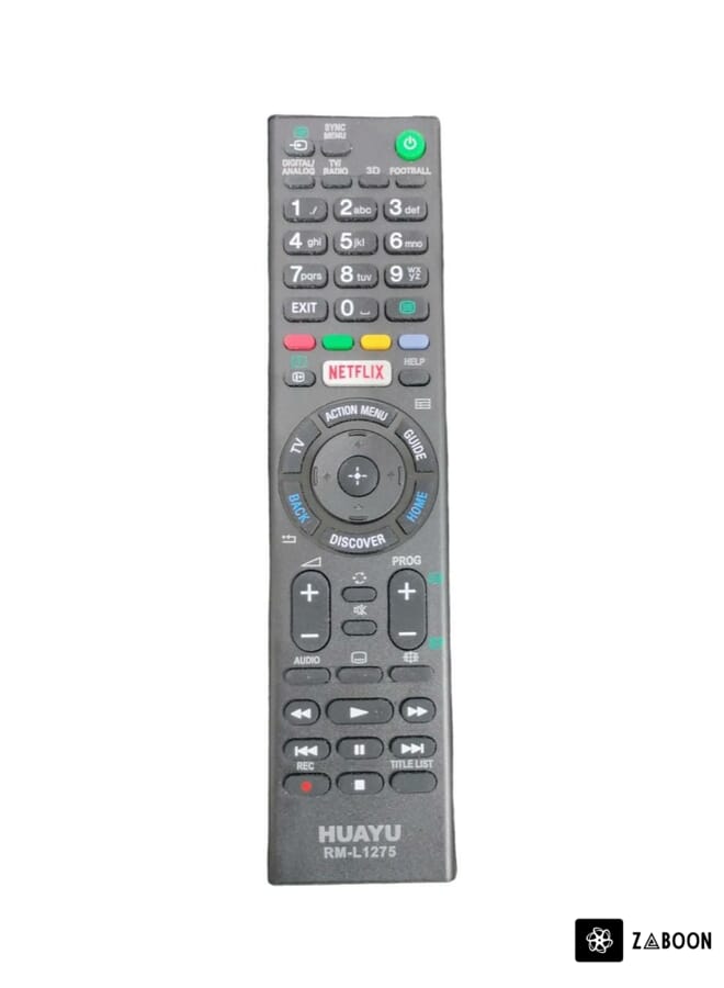 Zaboon Remote Control For Sony Smart TV With Netflix Key Button Black
