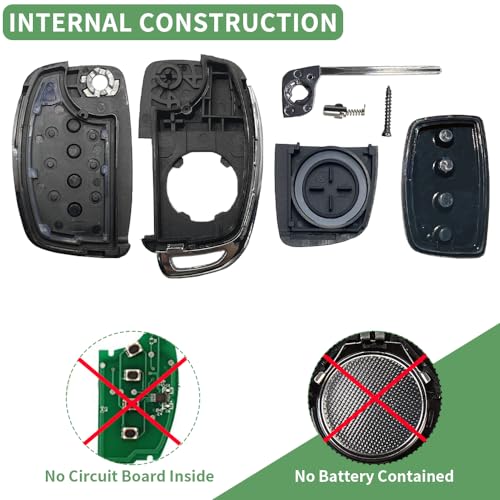 JJCHQ Key Fob Case for Hyundai Sonata Santa Fe Sport 2019 2018 2017 2016 2015 2014 2013 4 Buttons Keyless Entry Remote Control Folding Flip Car Key Fob Cover Shell Replacement with Insert Rubber Pad Keypad - Image 2
