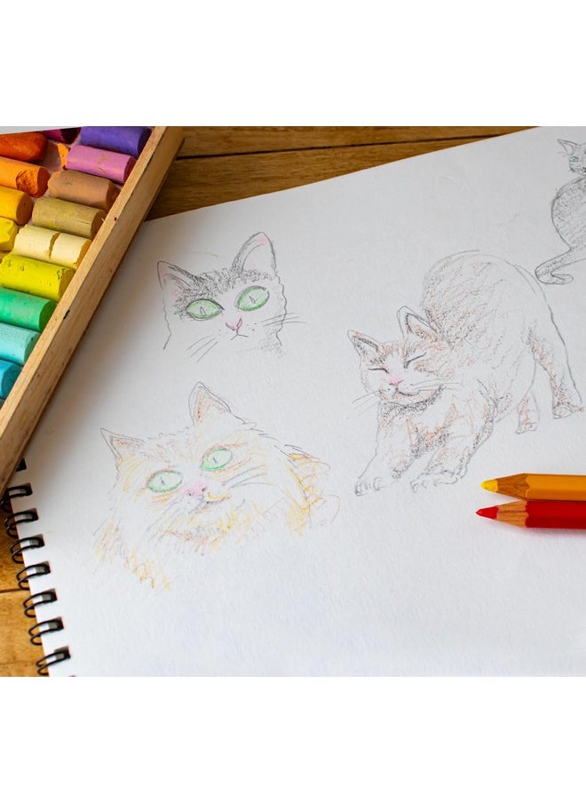 جيفت إكسبرس مجموعة من 12 دفتر رسم بحجم حرف، مجموعة من دفاتر رسم فاخرة ذات غلاف حلزوني، دفتر رسم بالقلم الرصاص، 30 ورقة لكل منها، 8.5 بوصة × 11 بوصة، غلاف سلكي جانبي، أوراق بيضاء فارغة للقلم الرصاص والحبر والباستيل  - Image 2