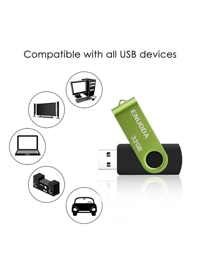 ENUODA 32Gb Usb Flash Drive 5 Pack Enuoda Thumb Drives 32Gb Usb 2.0 Memory Stick Jump Drive Pen Drive For Storage And Backup (5 Colors)  - Image 5