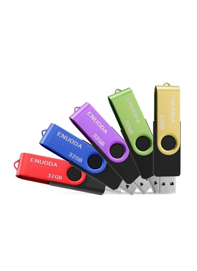 ENUODA 32Gb Usb Flash Drive 5 Pack Enuoda Thumb Drives 32Gb Usb 2.0 Memory Stick Jump Drive Pen Drive For Storage And Backup (5 Colors)  - Image 2