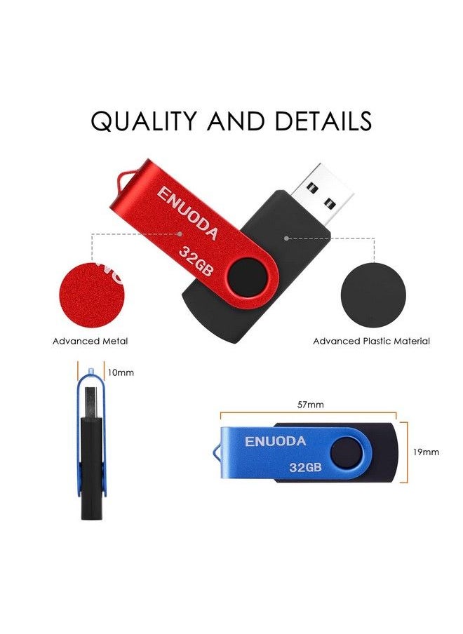 ENUODA 32Gb Usb Flash Drive 5 Pack Enuoda Thumb Drives 32Gb Usb 2.0 Memory Stick Jump Drive Pen Drive For Storage And Backup (5 Colors)  - Image 3