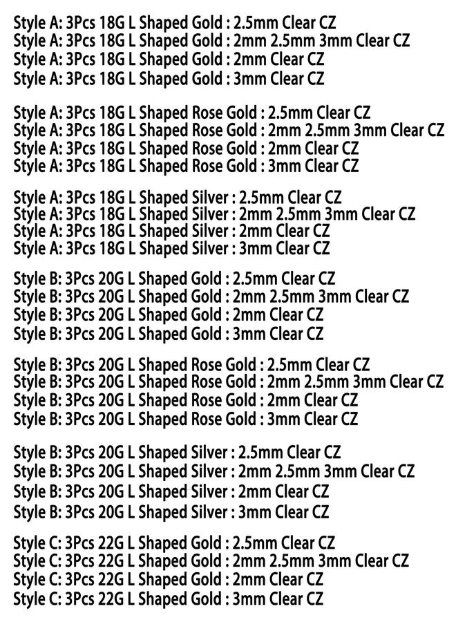 VELCARE 3 Pcs Nose Studs Nose Piercings Nose Rings L Shaped Nose Piercing Jewelry Gold 18G Nose Ring Nose Stud Nose Jewelry for Women Men Nose Rings Studs 18 Gauge Curved Shaped Real Nostril Nose Piercing Stud Stainless Steel 2mm Round Diamond CZ Yellow Gold - Image 2