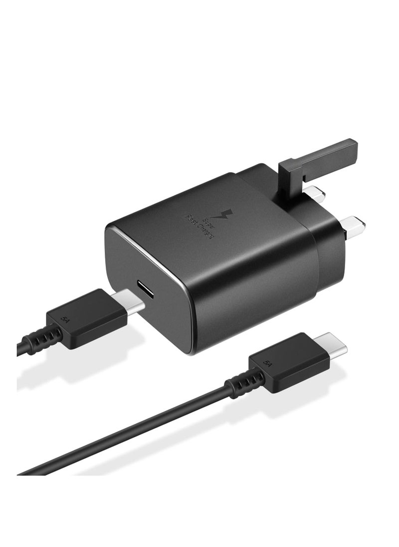 Generic - 45W USB C Samsung Super Fast Charger Plug with USB C Cable for Samsung Galaxy S24 Ultra/S23+/S23/S22 Ultra/S22/S21 Ultra/S21/S20 Ultra/S20/Note 20/Note10 plus/A55/A16/A35/A34/A33/A16/A15/M50Tab S9 Ultra/Tab S9+/Tab S8/Tab S8/Tab S10/Tab S10+ - Image 1