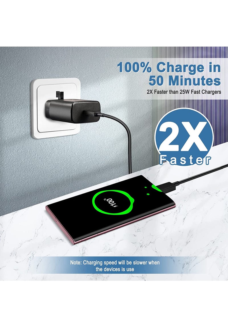Generic - 45W USB C Samsung Super Fast Charger Plug with USB C Cable for Samsung Galaxy S24 Ultra/S23+/S23/S22 Ultra/S22/S21 Ultra/S21/S20 Ultra/S20/Note 20/Note10 plus/A55/A16/A35/A34/A33/A16/A15/M50Tab S9 Ultra/Tab S9+/Tab S8/Tab S8/Tab S10/Tab S10+ - Image 1