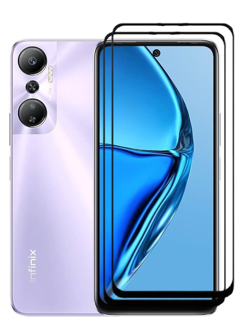 AINA 2 Pieces Tempered Glass Screen Protector 5D Designed For Infinix Hot 20 Full Glue Edge to Edge Full Screen Coverage And Bubble Free - Image 1