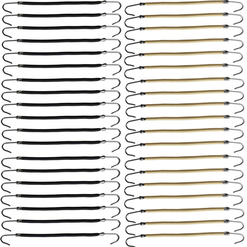 NSBELL 40PCS Ponytails Hooks Elastic Band Hair Clips Rubber Bands Holder Hair Styling for Women Girls Black and Apricot