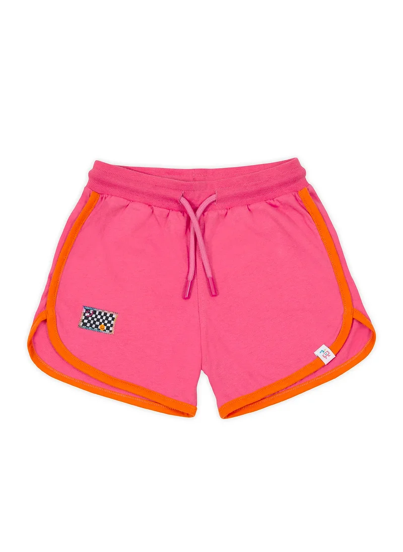 BeetleBeez Retro Orange Striped Pink Shorts