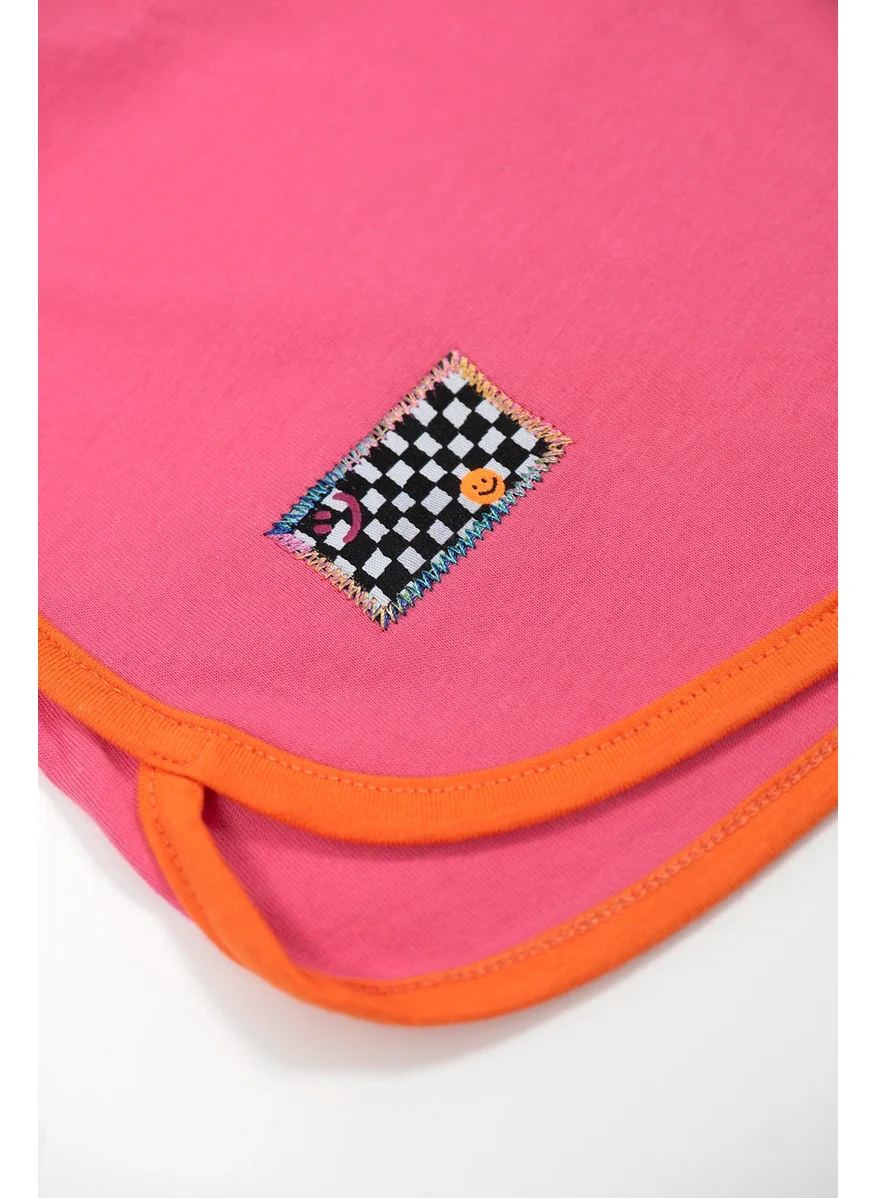 BeetleBeez Retro Orange Striped Pink Shorts