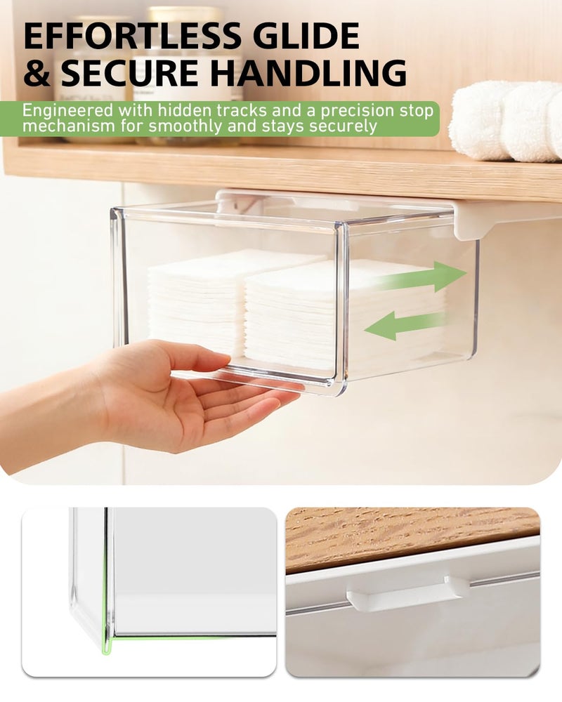 BALUCA Small Clear Stackable Storage Drawers â€“ 33Â° Angled Acrylic Makeup Organizer for Vanity, Undersink & Kitchen Cabinets | Multi-Purpose Plastic Storage Bins & Drawer Organizer Bins (Small) - Image 5