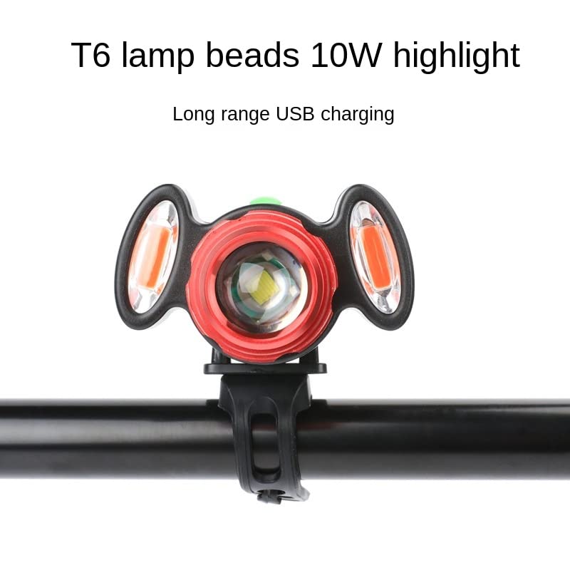 Shivexim Bicycle Zoom-Able Feature 4 Mode Led Headlight Focus Light with 2 Warning Lights, USB Rechargeable,Led Light - Image 3